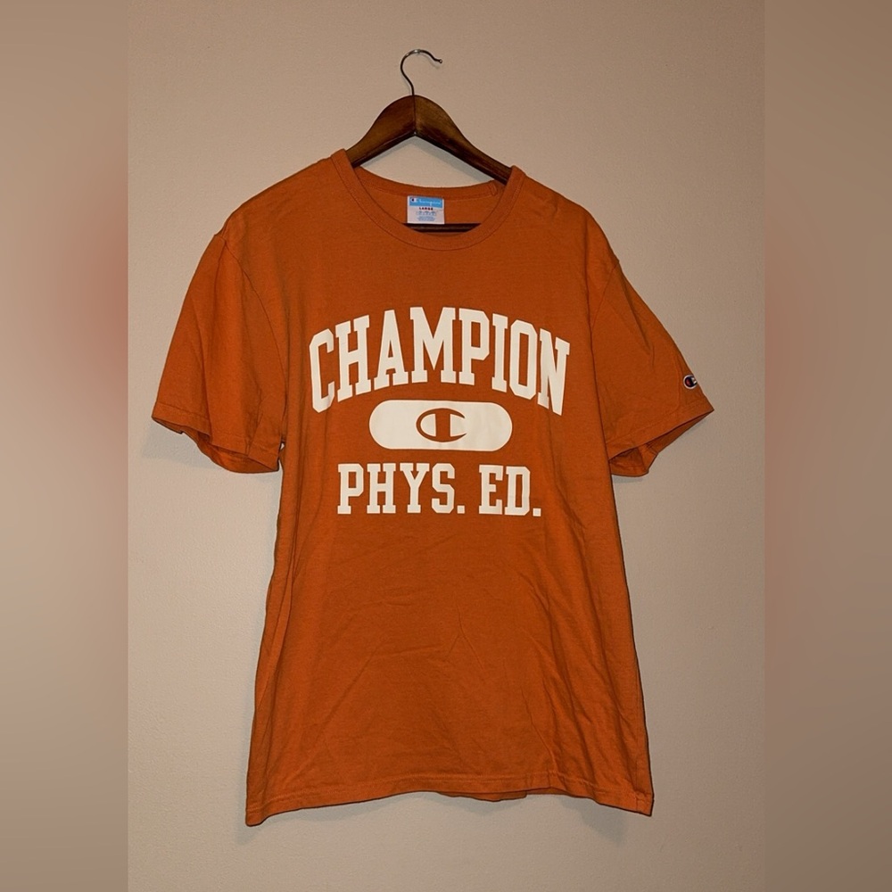 Champion orange size large tshirt